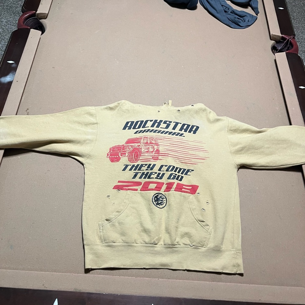 Beige Rockstar Sweatshirt with Red Graphic